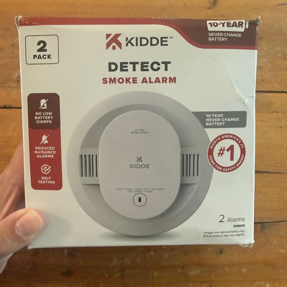 2 Pack Kidde Smoke Detector/Fire Alarm Model 20SD10-LED Warnings-10-Year Battery